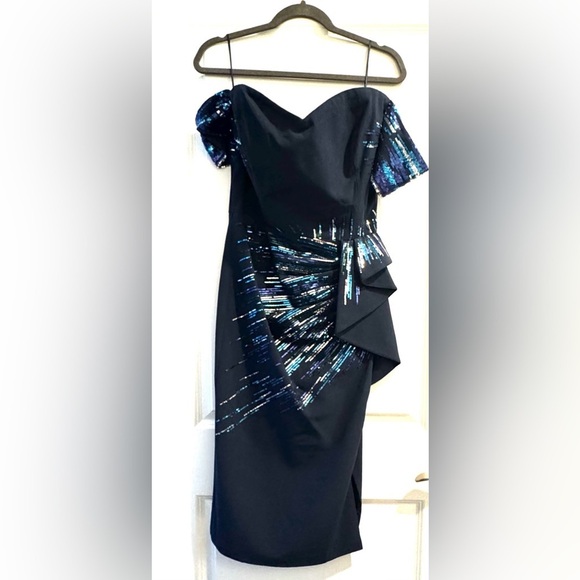 Dress The Population | Alani Off-the-Shoulder Sequin Midi Dress | Size XXL - Picture 5 of 10